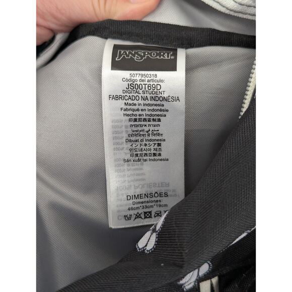 JanSport Big Student Black Cherry Blossom School Backpack 15" Laptop Pocket - Picture 5 of 6